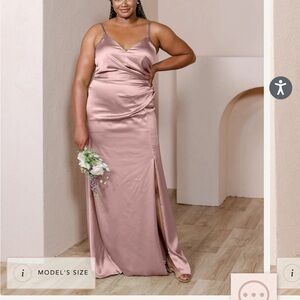Revelry - Rory Satin Dress - Rose quartz